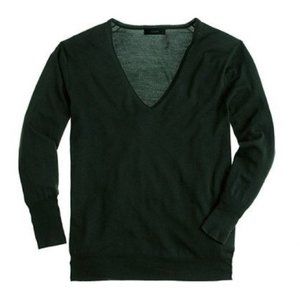 New J. Crew lightweight merino wool v-neck pullover knit relaxed fit sweater top